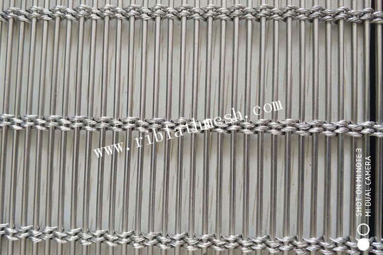 15mm Rod Pitch Outside Of Office Building Decorative Wire Mesh Odm